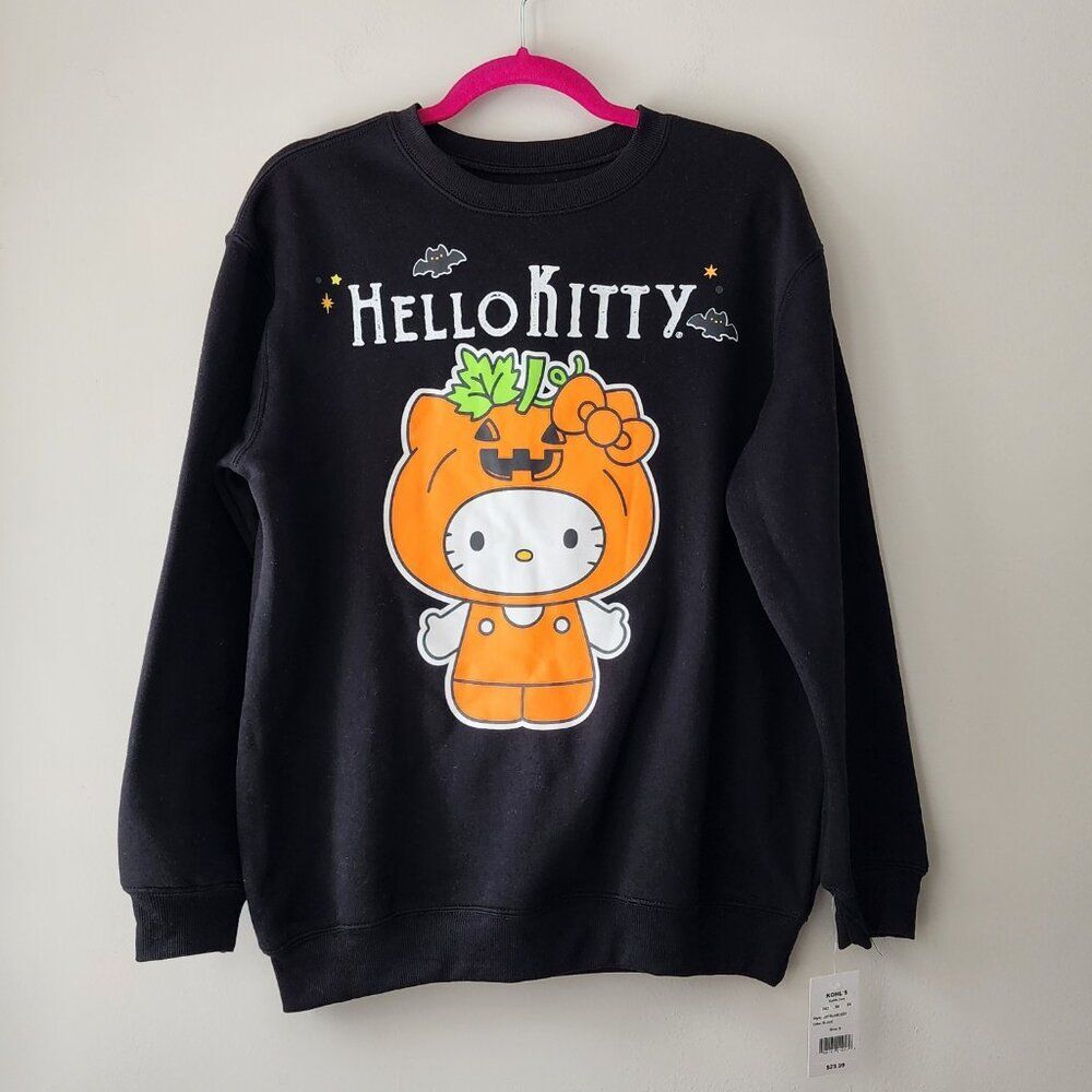 Hello Kitty Halloween Sweatshirt | Size S | Black Pumpkin Costume Fleece NWT